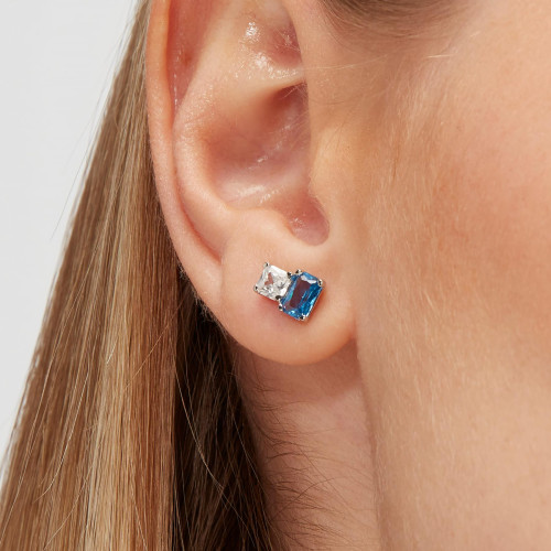 Strieborná náušnice so zirkónmi Brosway Fancy Freedom Blue FFB06