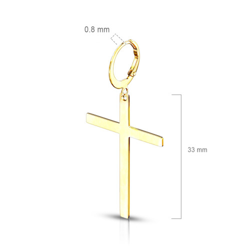 Náušnice krúžky s krížikmi 3652