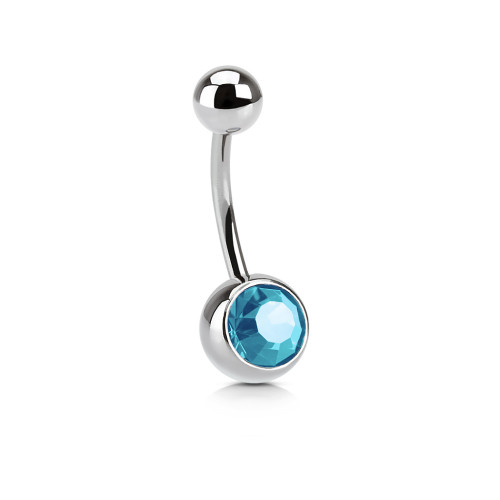 Piercing pupku chirurgická oceľ SENS03-Aqua
