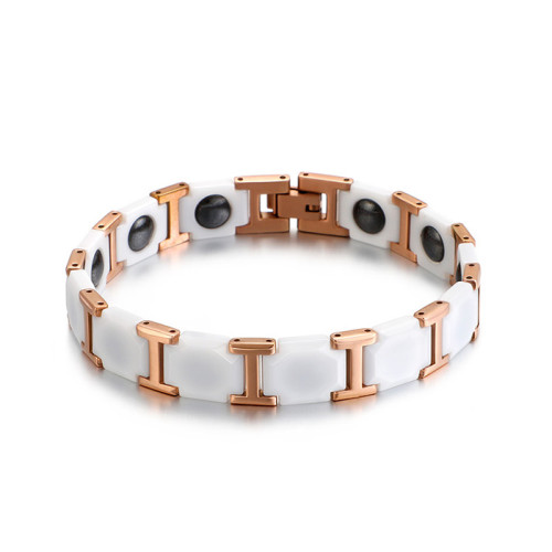 Magnetický náramok z keramiky a ocele WJHB359 - White