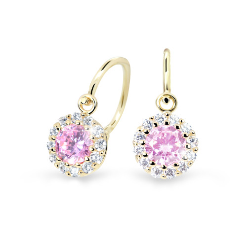 Zlaté dětské náušnice Cutie Jewellery C2160Z-Pink