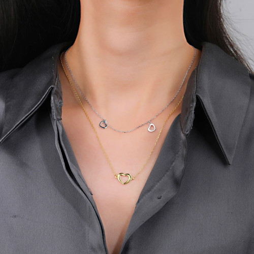 Pozlátený strieborný náhrdelník srdiečka 3139180001