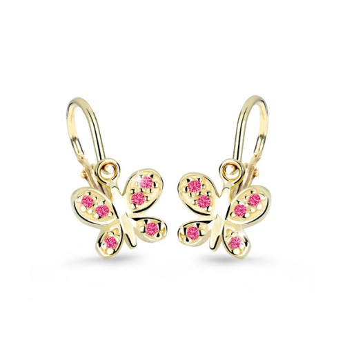 Náušničky pre bábätko zlaté Cutie C2748Z Tcf Red