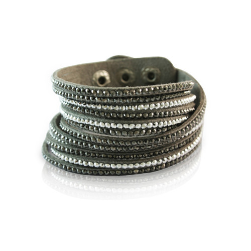 Dámsky kožený náramok Inori INBR135GREY