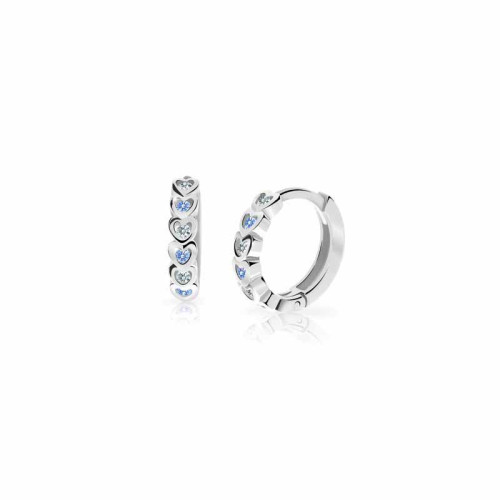 Detské náušnice zlaté krúžky Cutie Jewellery C3339B-Arctic Blue