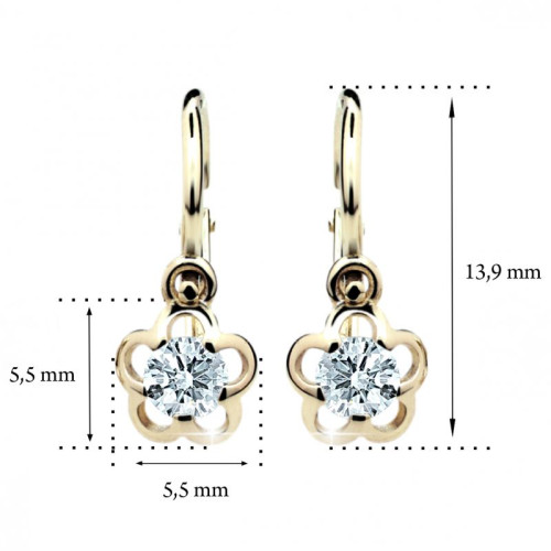 Náušnice pro babatko zlaté Cutie C1945-rozmer
