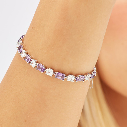 Dámsky náramok so zirkónmi Brosway Fancy Magic Purple FMP26