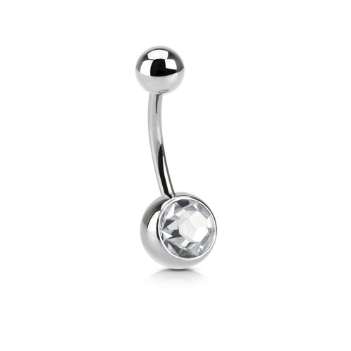 Oceľový piercing pupku SENS03-CZ