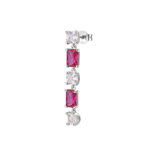 Strieborna visiace náušnice Brosway Fancy Passion Ruby FPR19
