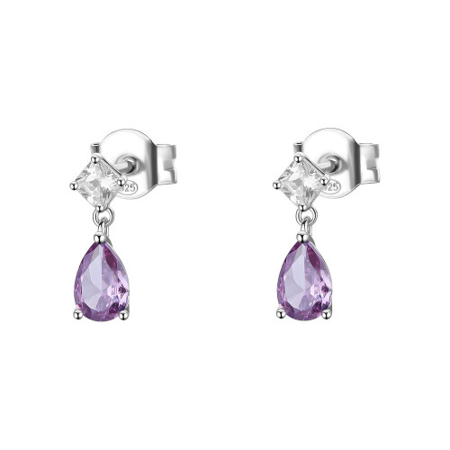 Elegantné strieborné náušnice Brosway Fancy Magic Purple FMP115