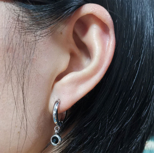 Náušnice z chirurgické oceli kroužky ESS651BC