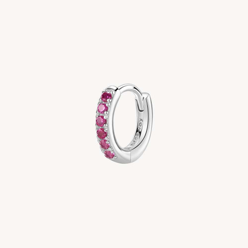 Single strieborná náušnice so zirkónmi Brosway Fancy Passion Ruby FPR84