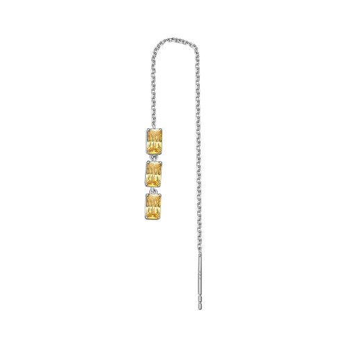 Strieborná náušnice do ucha Fancy Energy Yellow FEY12 