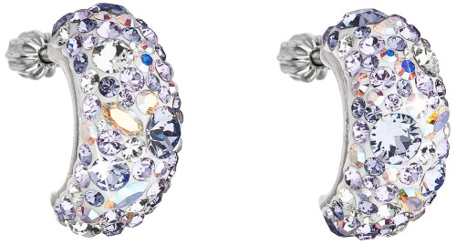Strieborné náušnice Swarovski elements 31164.3 Violet