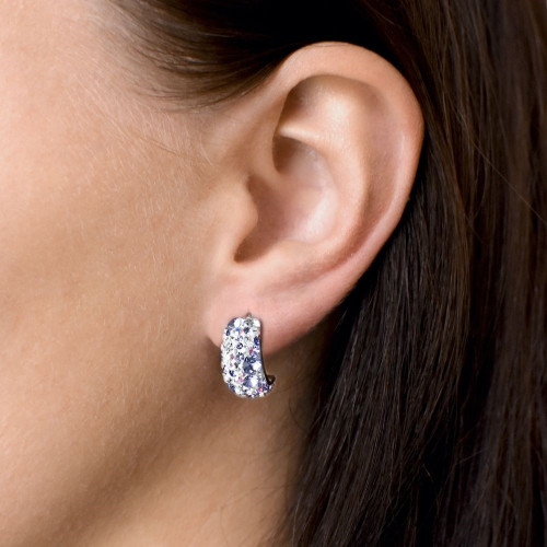 Dámske strieborné náušnice Swarovski 31164.3 Violet