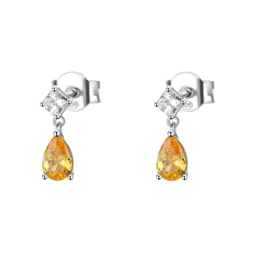 Elegantné strieborné náušnice Brosway Fancy Energy Yellow FEY100