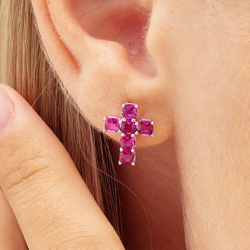 Strieborná náušnice Brosway Fancy Passion Ruby FPR14