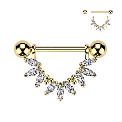 Piercing bradaviek so zirkónmi SEKSQ0172GD