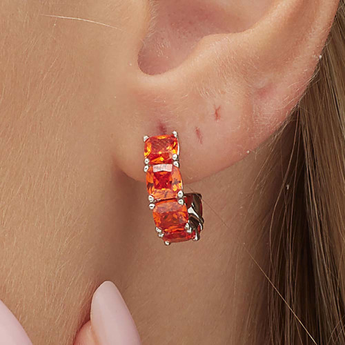 Strieborná náušnice so zirkónmi Brosway Fancy Orange FVO10- 1 Ks