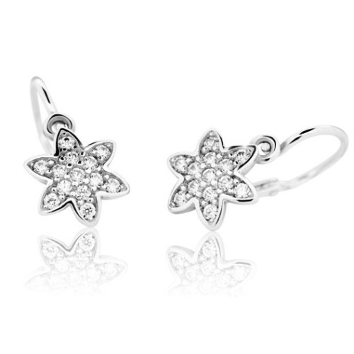 Detské náušnice biele zlato Cutie Jewellery C2206B CZ White