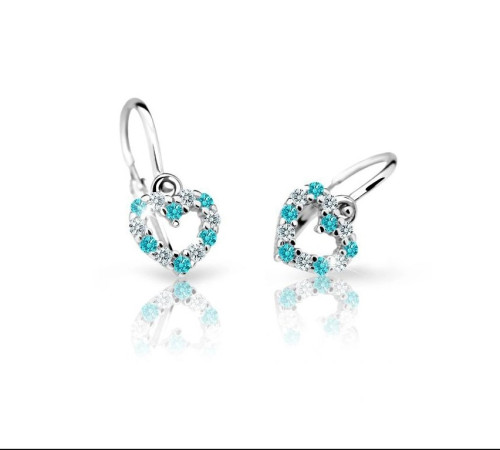Detské náušnice z bieleho zlata C2157B-Mint Green