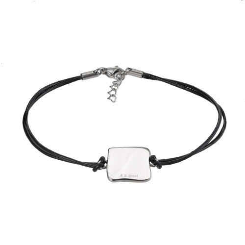 Minimalistický pánsky náramok z kože a ocele BSS870ST
