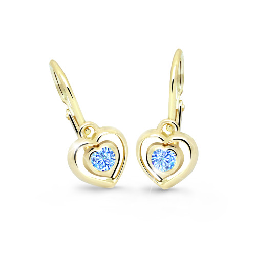 Detské zlate naušnice Cutie Jewellery C2752Z-Arctic Blue