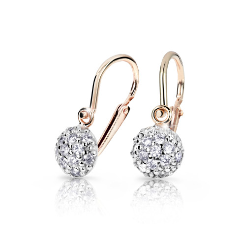 Zlaté detské naušníce Cutie Jewellery C2747R-Biela