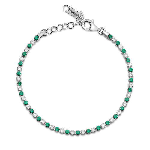 Strieborný náramok s kamienkami Brosway Fancy Life Green FLG127