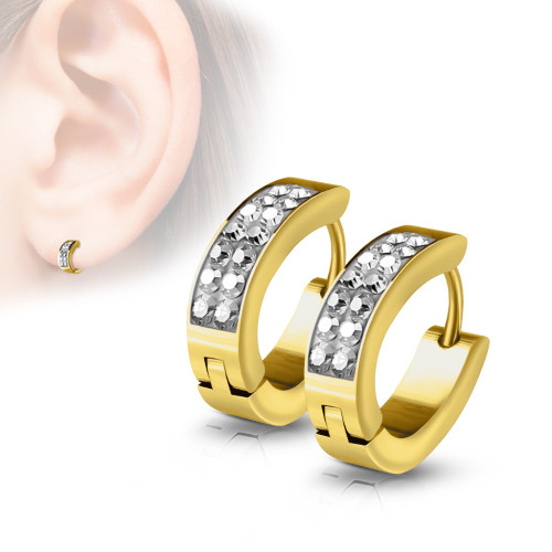 Dámske oceľové náušnice s kamienkami 7067 GDC
