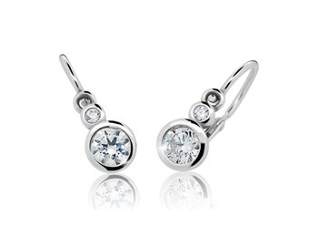 Detské náušnice Cutie Jewellery C1984-B CZ White