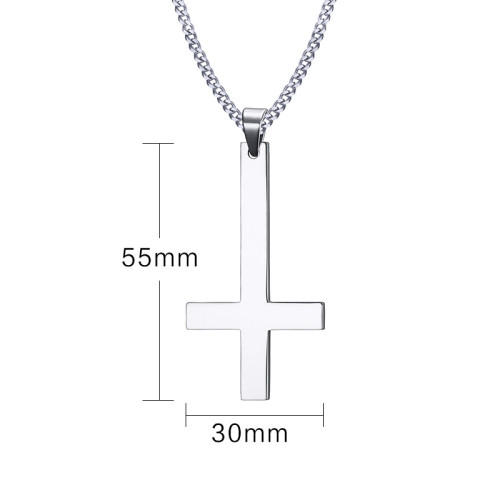 Prívesok z chirurgickej ocele satanský kríž SEPN571