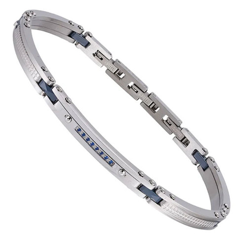 Elegantný náramok z chirurgickej ocele a keramiky CBS39