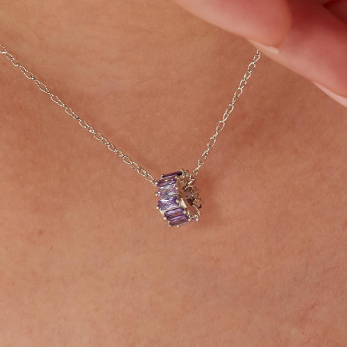 Strieborný korálik so zirkónmi Brosway Fancy Magic Purple FMP03