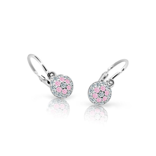 Náušnice pre deti z bieleho zlata Cutie Jewellery C2150B-Pink