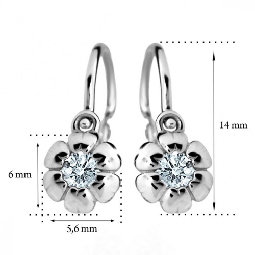 Zlaté detské náušnice C2151B-Arctic Blue