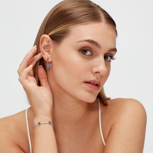 Náušnice so zirkónom Brosway Fancy Freedom Blue FFB07