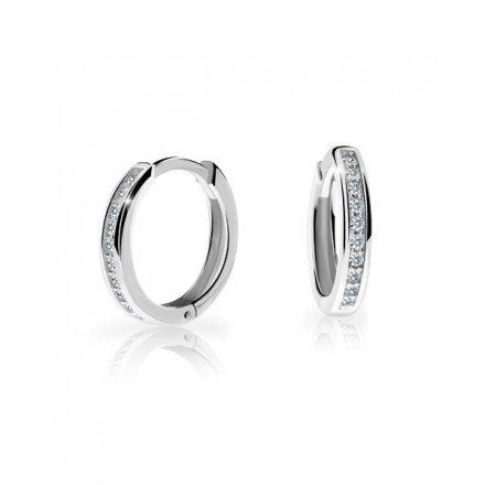 Náušnice z bieleho zlata krúžky Cutie Jewellery C3343B-White