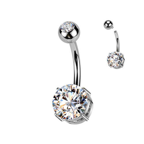 Titánový piercing do brucha SETIN60ST-CZ
