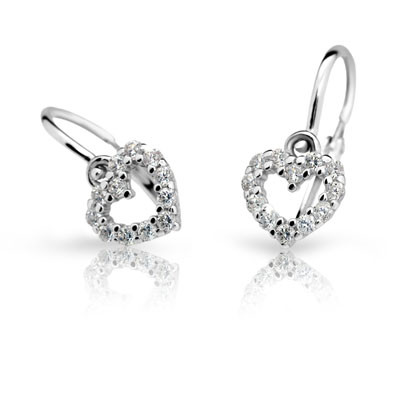 Zlate detské naušnice Cutie Jewellery C2157B CZ White