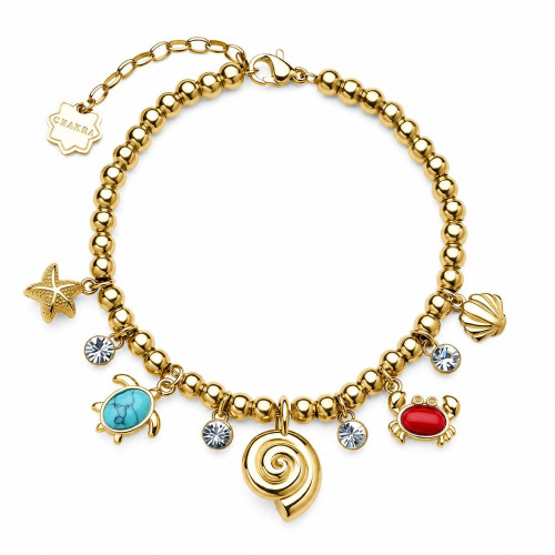 Pozlátený anklet z chirurgickej ocele Brosway CHAKRA BHLE12