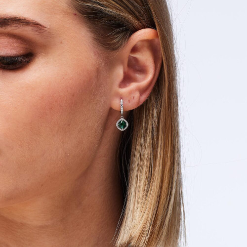 Elegantné strieborné náušnice Brosway Fancy Life Green FLG142
