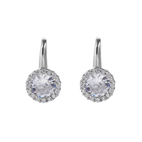 Elegantné strieborné náušnice so zirkónmi 306988008