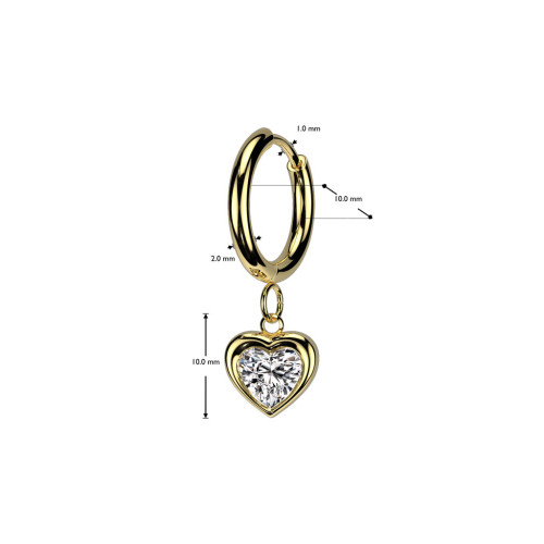 Kruhové náušnice z chirurgickej ocele so srdiečkom SESE4654