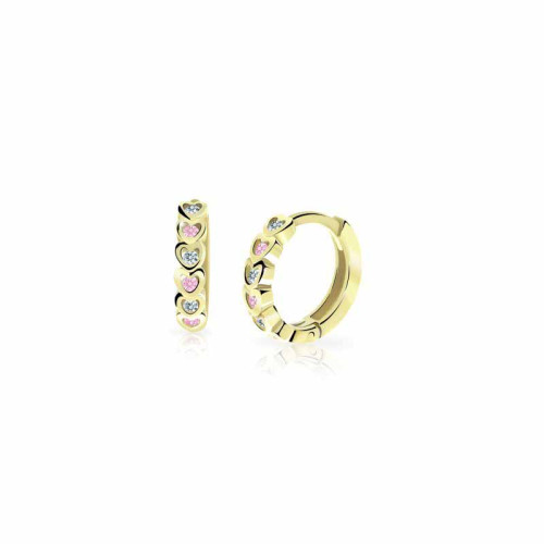 Detské náušnice krúžky zlaté Cutie Jewellery C3339Z-Pink