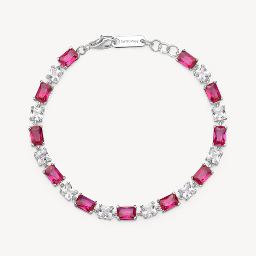 Strieborný náramok so zirkónmi Brosway Fancy Passion Ruby FPR18