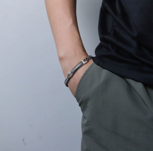 Náramok s doštičkou z chirurgickej ocele BSS1090