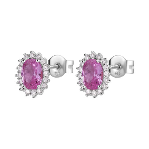 Strieborné náušnice so zirkónmi Brosway Fancy Vibrant Pink FVP14