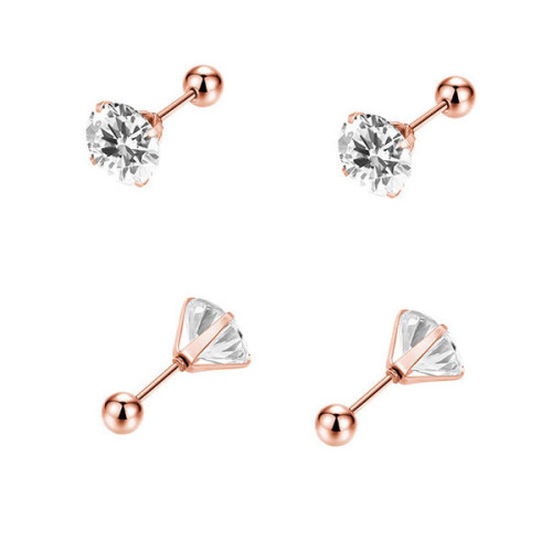 Náušnice na skrutku z chirurgickej ocele WJHE1246-White