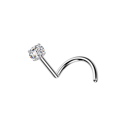 Titánový piercing do nosa s Moissanitom SEMTINO04ST